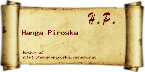 Hanga Piroska névjegykártya
