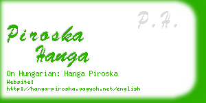 piroska hanga business card